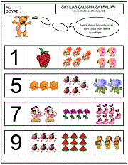 okul öncesi çocuklar için sayı çalışmaları